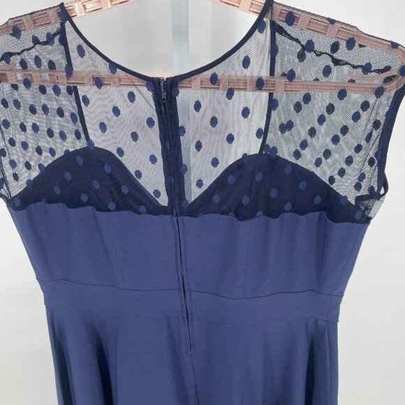 Torrid NWT Navy Blue Mesh Dot Inset Swing Dress Size 18 Sweetheart Retro Pin Up - Picture 5 of 13